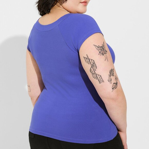 ❤️NWT VINTAGE TORRID TOP - BEETLEJUICE SNAKE FOXY FITTED BOAT NECK SHIRT TEE - Picture 4 of 12